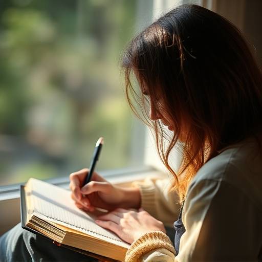 Person writing in a journal