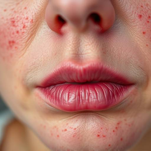 Red and irritated skin indicating sensitivity